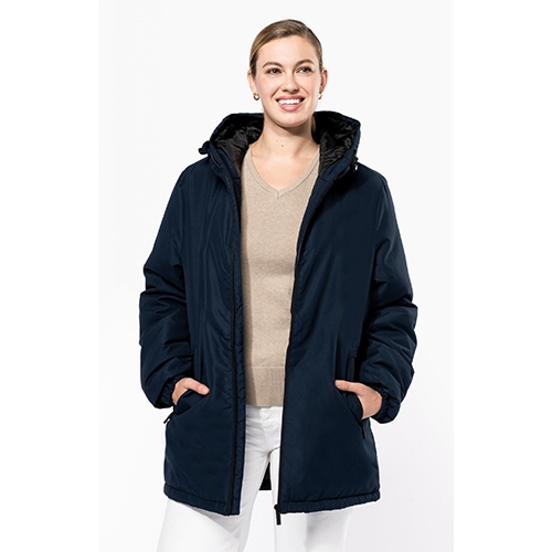 Gerecyclede parka met capuchon unisex navy,xs