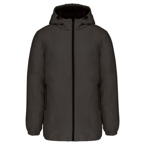 Gerecyclede parka met capuchon unisex donkergrijs,xs