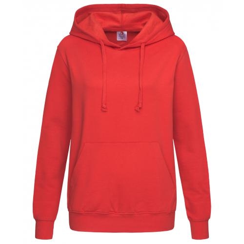 Dames trui met capuchon scarlet red,l