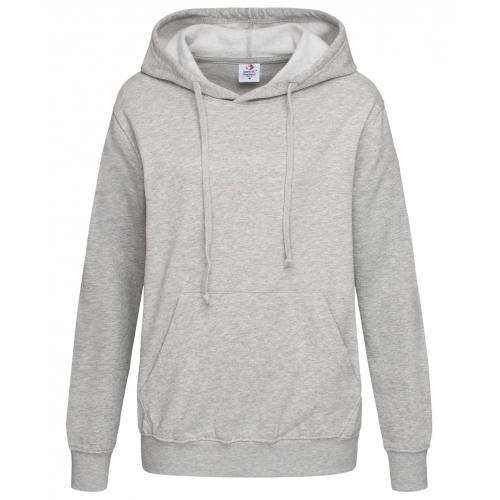 Dames trui met capuchon grey heather,l