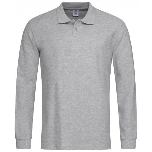 Stedman polo longsleeve grey heather,l