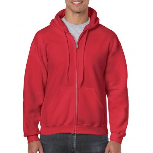 Gildan hooded zip sweater rood,l