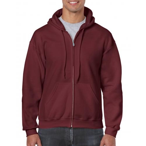 Gildan hooded zip sweater maroon,l