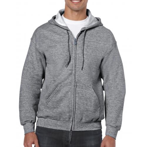 Gildan hooded zip sweater graphite heather,l