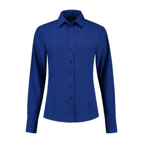 L&S Shirt Poplin Mix LS for her royal blue,l