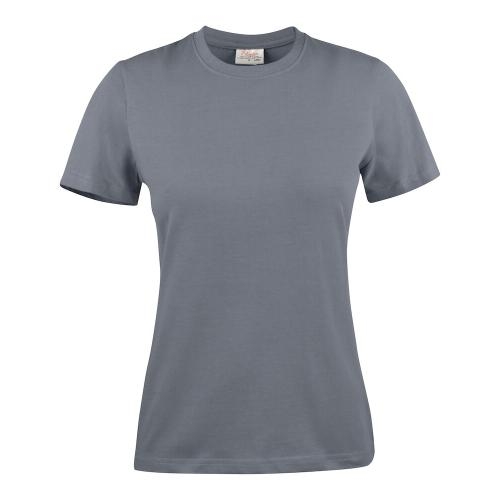 Modern licht dames T-shirt staalgrijs,m