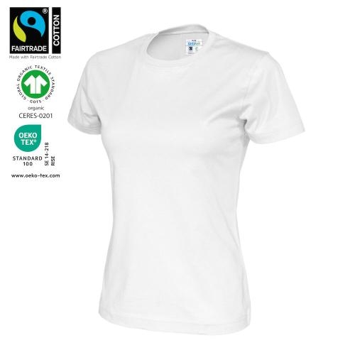 Dames T-shirt ecologisch Fairtrade katoen wit,l