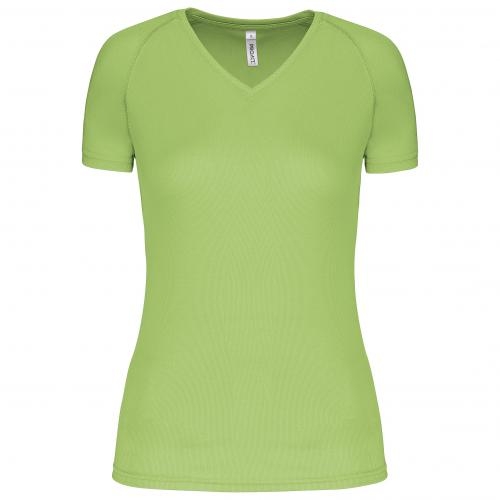 Dames sport-T-shirt V-hals lime,l