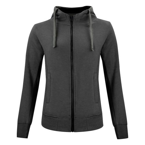 Classic hoody full zip ds antraciet melange,l