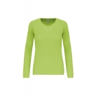 Damessportshirt lange Mouwen lime,l