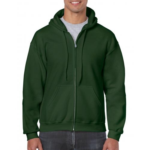 Gildan hooded zip sweater forest green,l