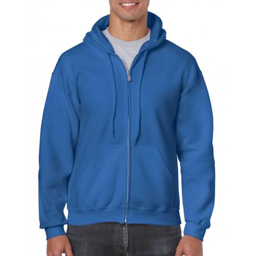 Gildan hooded zip sweater royal blue,l