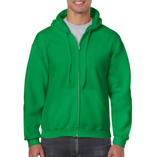 Gildan hooded zip sweater irish green,l