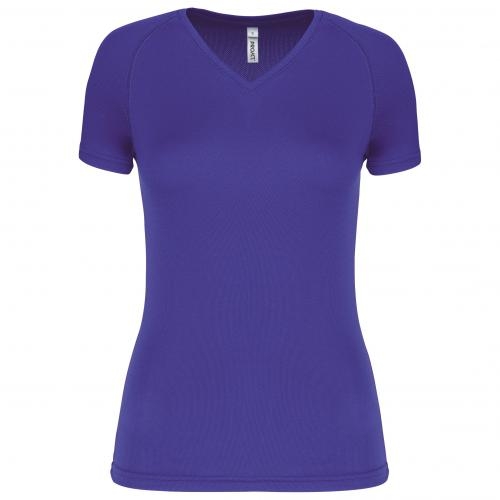 Dames sport-T-shirt V-hals violet,l